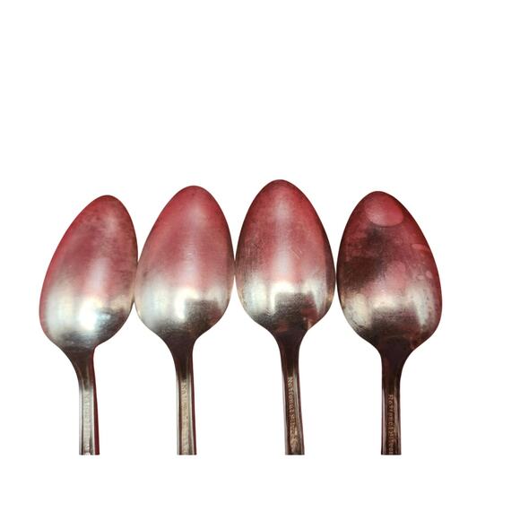 National Silver Co Calvalcade Teaspoons Set of 4 Silverplate 6" 1946 Vintage MCM - Picture 7 of 8